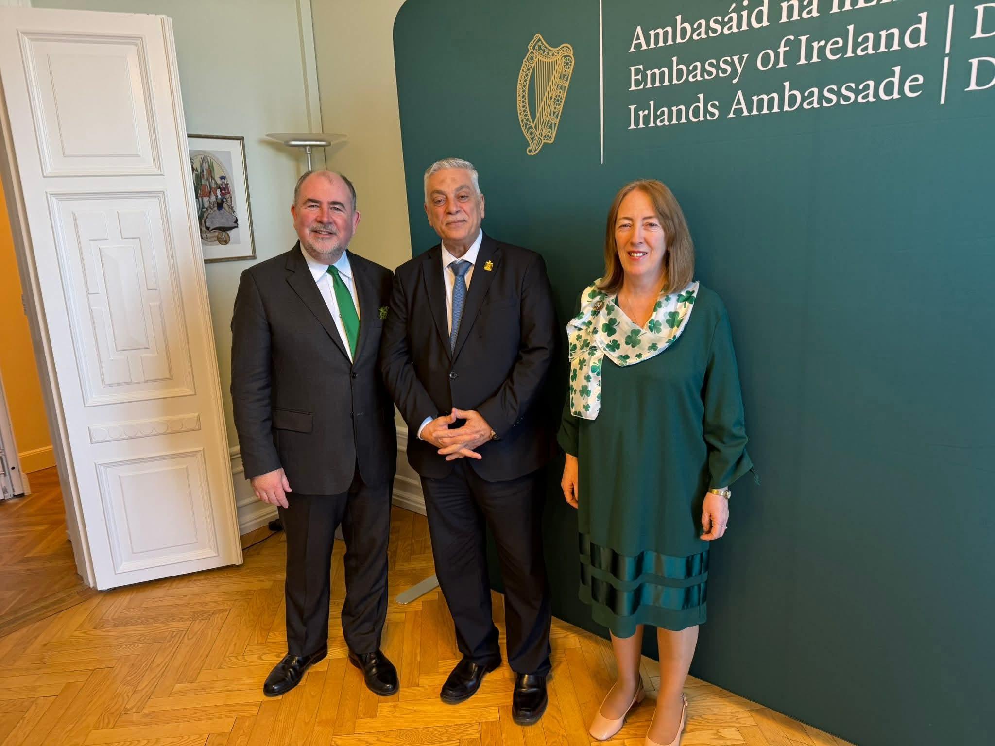 رئيس بعثة جمهورية العراق في الدنمارك يشارك في احتفالية اليوم الوطني لأيرلندا (عيد القديس باتريك)