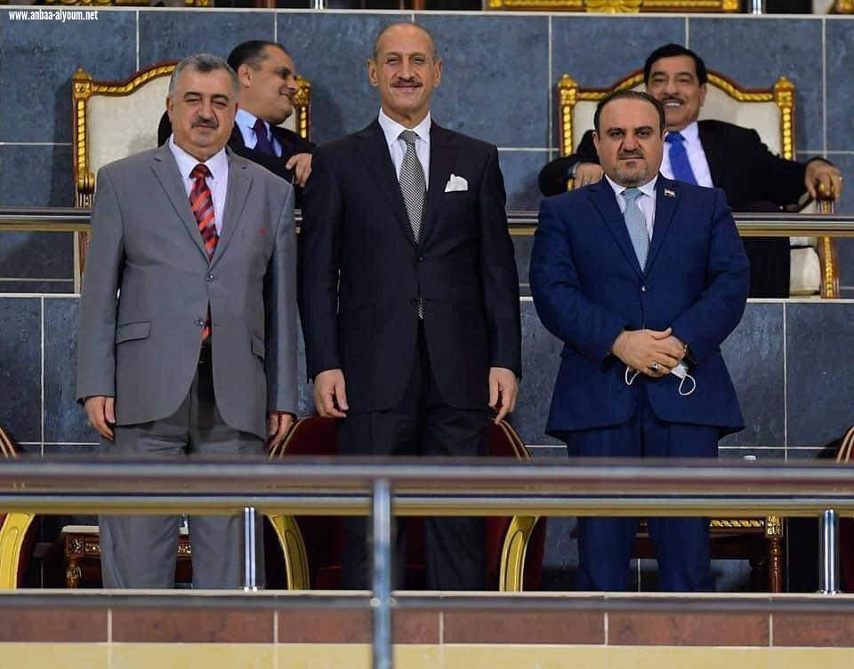 السفير البرزنجي يحضر بمعية معالي وزير العدل ومعالي وزير الشباب والرياضية ورئيس الاتحاد العراق مباراة العراق مع نظيره السوري