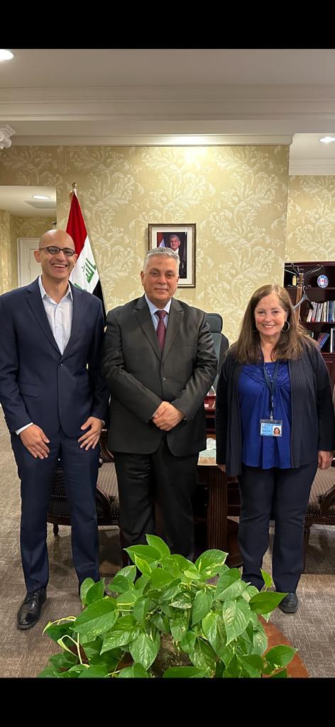 رئيس بعثة جمهورية العراق في كندا يستقبل نائب رئيس قسم الشرق الاوسط في الخارجية الكندية والمستشار التجاري الكندي / للعراق والاردن في مقر السفارة