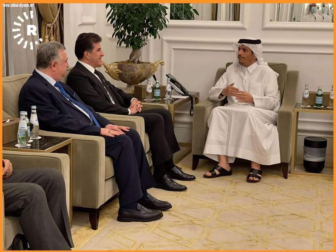 فخامة السيد نيچيرفان بارازاني رئيس اقليم كوردستان العراق يلتقي سعادة الشيخ محمد بن عبدالرحمن آل ثاني نائب رئيس مجلس الوزراء وزير الخارجية
