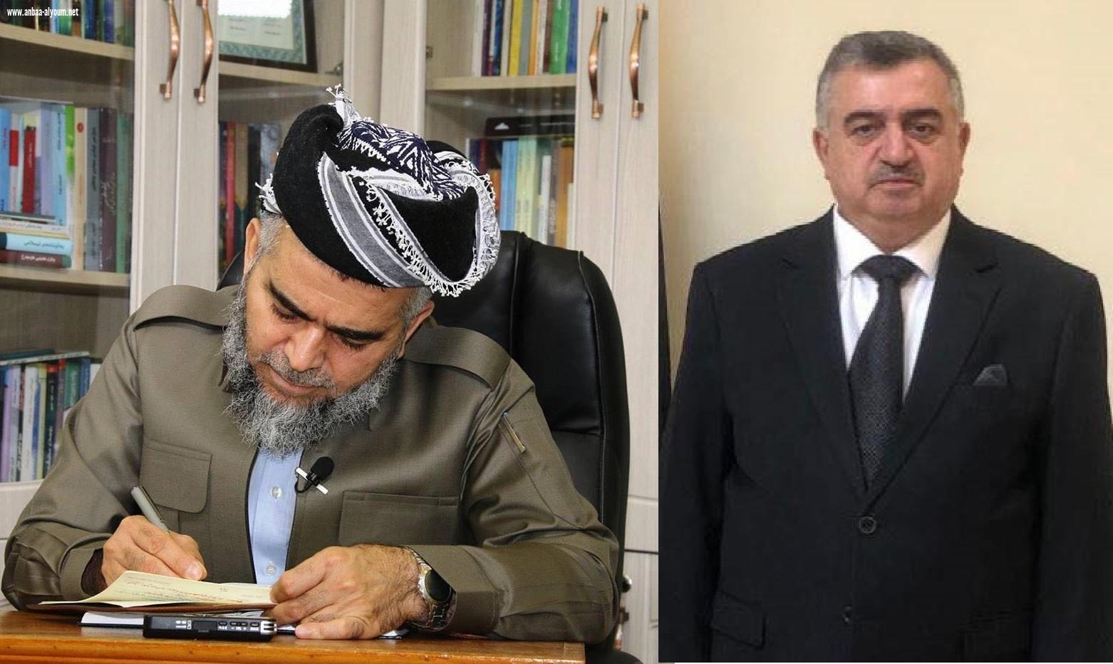 فضيلة أمير الجماعة الإسلامية الكوردستانية وعضو مجلس النواب السابق سعادة الشيخ علي باپير يعزي السفير عمر البرزنجي بوفاة شقيقة